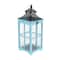 Set of 2&#x22; Turquoise Wood Coastal Lantern, 21&#x22;, 26&#x22;